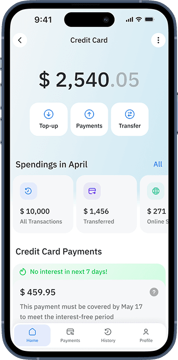 payments visible