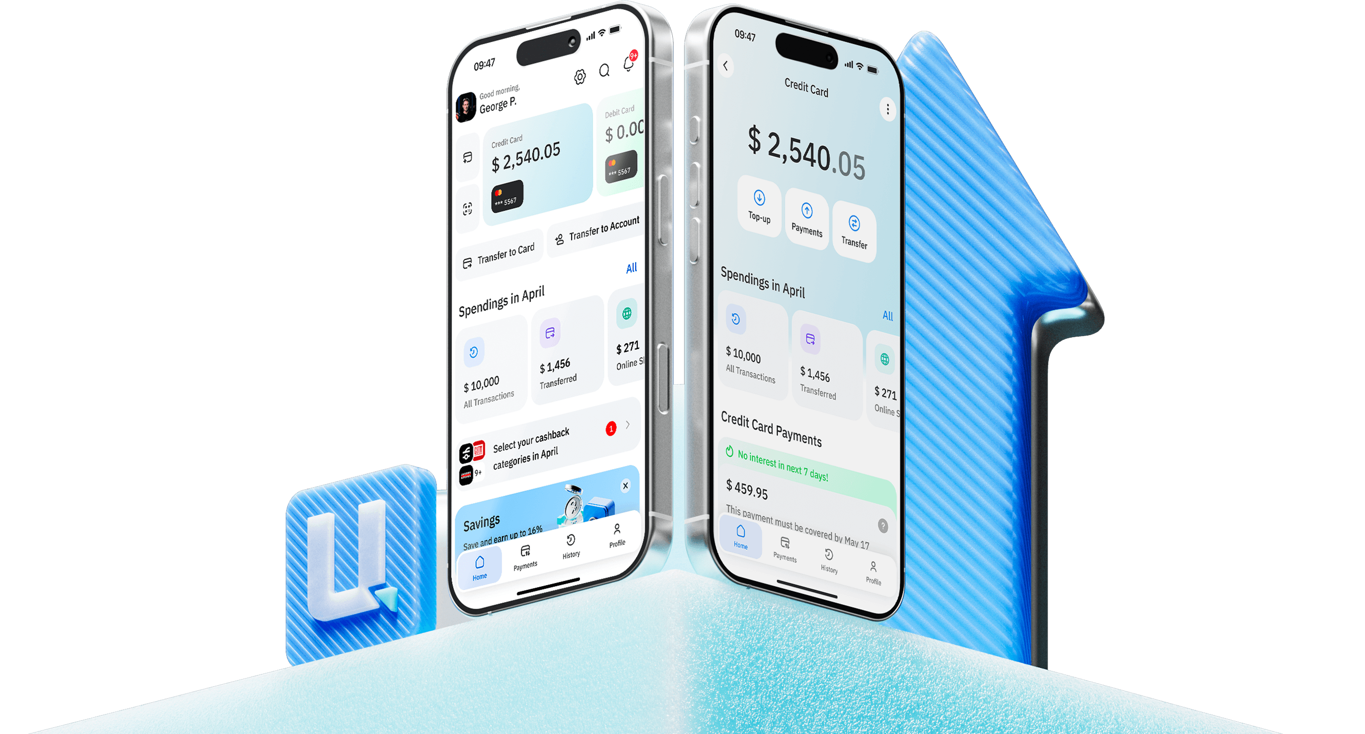 Mockup of UnitBank mobile app